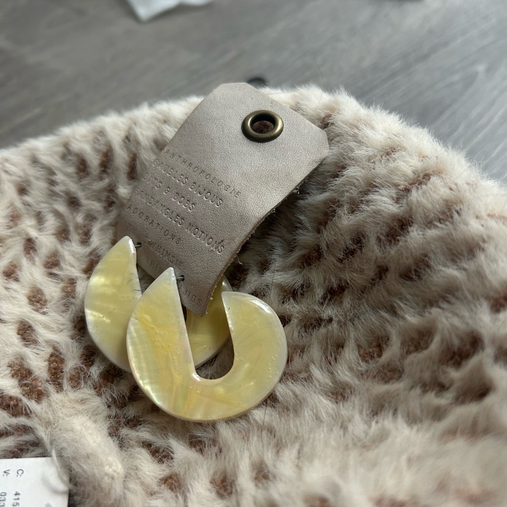 Anthropologie ADORA Yellow Iridescent Hoop Earrings